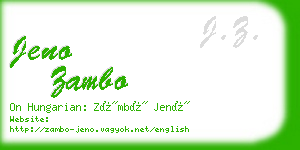 jeno zambo business card